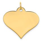 14k Plain .027 Gauge Engraveable Heart 22x Disc Charm