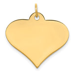 14k Plain .013 Gauge Engraveable Heart 22x Disc Charm