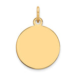 14k Plain .011 Gauge Round Engravable Disc Charm