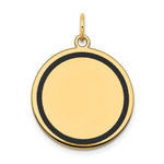 14k with Black Enamel Edge .027 Gauge Round Engravable Disc Charm