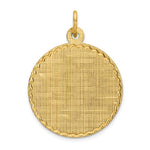 14k Patterned with Zig-Zag Edge .013 Gauge Round Engravable 19x Disc Charm