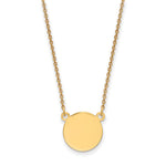 14k Plain .018 Gauge Circular Engravable Disc Necklace