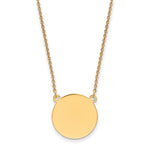 14k Plain .027 Gauge Round Engravable 17x Disc Necklace
