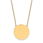 14k Plain .013 Gauge Circular Engravable Disc Necklace