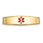 14k Polished 19x Centered Red Epoxy Enameled Medical ID Soft Diamond Shape Plate # 813