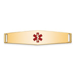 14K 36x Centered Red Epoxy Enameled Soft Diamond Shape Medical ID Plate # 818