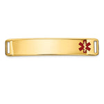 14K 38x Off-Center Red Epoxy Enameled Medical ID Plate # 819