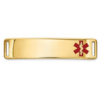 14K 39x Off-Center Red Epoxy Enameled Medical ID Plate # 820