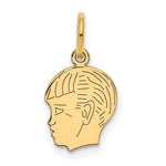 14k .013 Depth Engravable Boy Head Charm