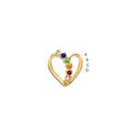 14k Synthetic Diamond Family Heart Slide