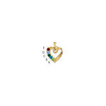 14k 5 Synthetic Stone Family Pendant