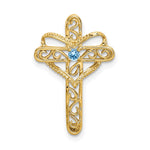 14k Genuine 1 Stone Mother's Cross Pendant