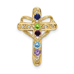 14k Genuine 5 Stone Mother's Cross Pendant