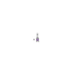 14K White Gold Family Jewelry Genuine Stone & Diamond Set Pendant