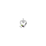 14k White Gold 2 Genuine Stone Family Pendant