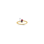 14k Genuine 2 Stone Mother's Ring