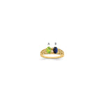 14k 2 Synthetic Stone Family Ring