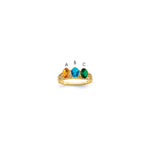 14k 3 Genuine Stone Family Ring