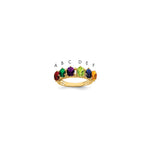 14k 6 Synthetic Stone Family Ring