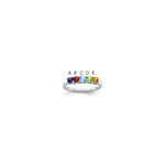 14k White Gold Genuine 5 Stone Mother's Ring