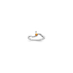 14k White Gold Genuine 1 Stone Mother's Ring