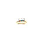 14k Genuine 5 Stone Mother's Ring