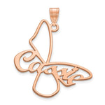 Sterling Silver/Rose-plated Large Butterfly with Name Pendant