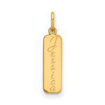 14k Yellow Gold Script Font Name Bar Charm
