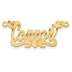 14k Yellow Gold Satin Diamond-cut Hearts Name Plate