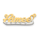 14k Two-tone3D Diamond Name Plate