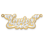 14k 3D Two-tone Satin Diamond-cut Name Plate