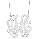 10k White Gold Large Monogram Necklace
