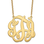 Sterling Silver/Gold-plated Circular Etched Monogram Necklace