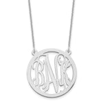 14k White Gold Round Monogram Necklace