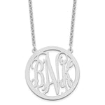 Sterling Silver/Rhodium-plated Large Round Monogram Necklace