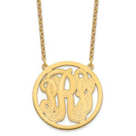 Sterling Silver/Gold-plated Large Etched Monogram Circle Necklace