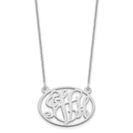 10k White Gold Oval Monogram Necklace