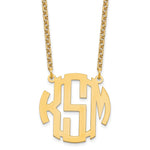 Sterling Silver/Gold-plated Small Round Monogram Necklace