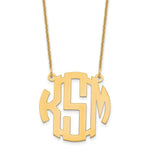 14k Yellow Gold Small Round Monogram Necklace