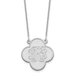 14k White Gold Clover Monogram Necklace
