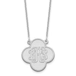 10l White Gold Clover Monogram Necklace