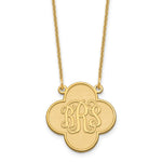 14k Yellow Gold Clover Monogram Necklace