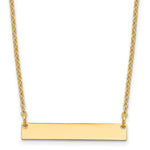 Sterling Silver/Gold-plated Small Blank Bar Necklace