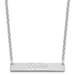 SS/Rhodium-plated Medium EDWARDIAN SCRIPT Bar Necklace