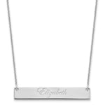 14k White Gold Medium EDWARDIAN SCRRIPT Bar Necklace