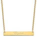 Sterling Silver/Gold-plated Large EDWARDIAN SCRIPT Bar Necklace