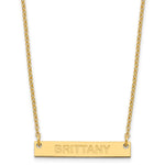 SS/Gold-plated Small Capitalized ARIAL ROUNDED Bar Necklace