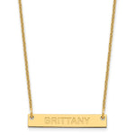 14k Yellow Gold Small Capitalized ARIAL ROUNDED Bar Necklace