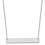 14k White Gold Medium Capitalized ARIAL ROUNDED Bar Necklace