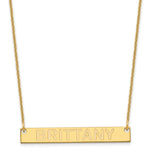 14k Yellow Gold Medium Capitalized ARIAL ROUNDED Bar Necklace
